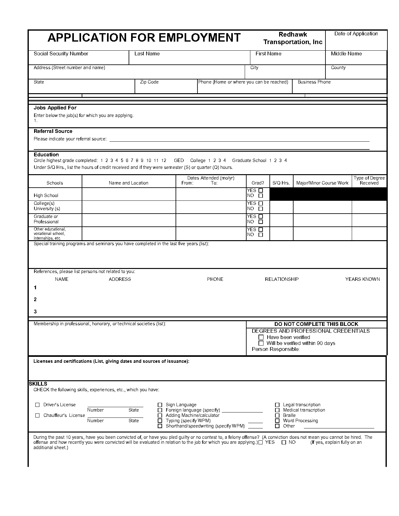 red hawk credit application